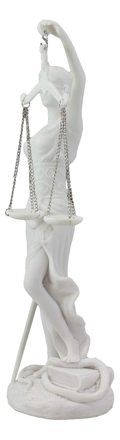 Hand Painted White Resin Lady Justice Statue for Home Office