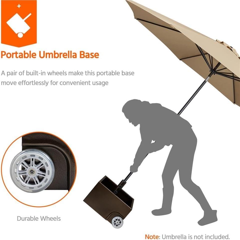 Arlmont & Co. Naiim 29 Lb. Steel Free Standing Umbrella Base with Wheels