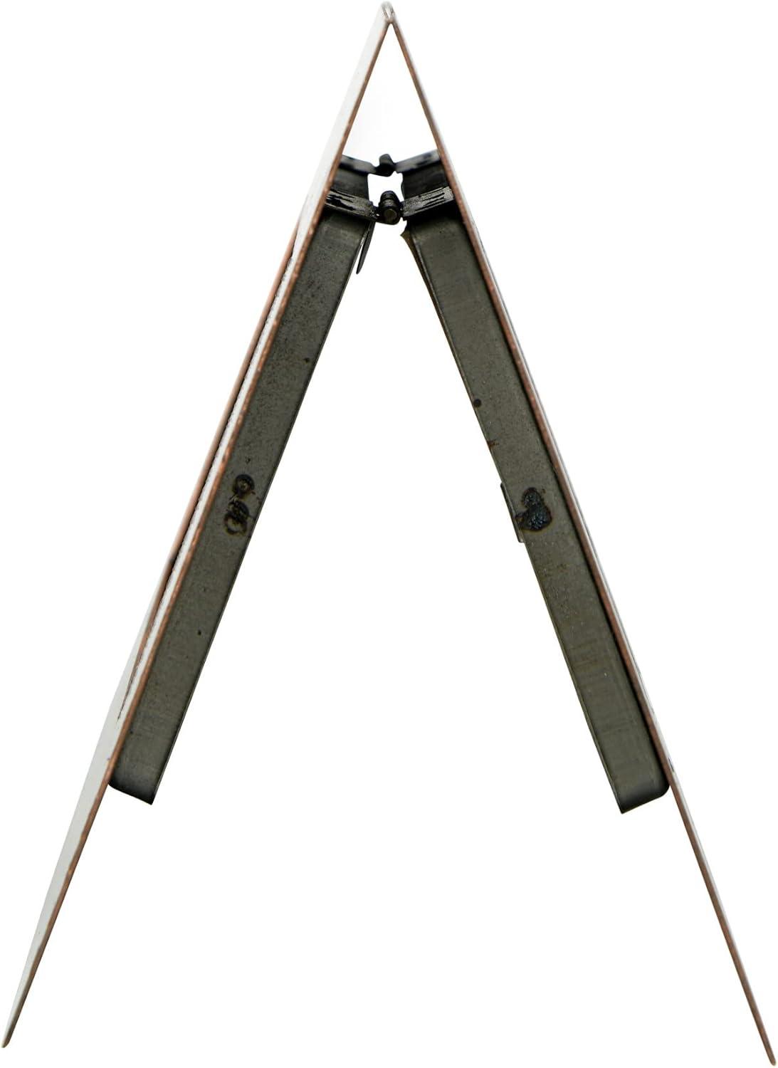 Creative Co-Op Galvanized 2-Sided Standing Picture Frame, Holds 3" x 5" Photos, 9.75" H