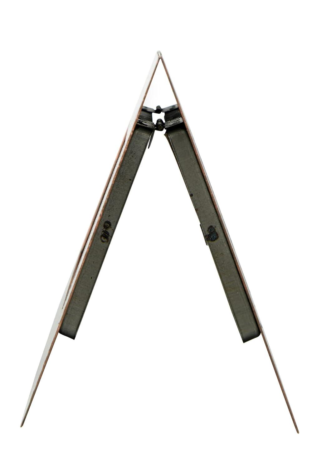 Creative Co-Op Galvanized 2-Sided Standing Picture Frame, Holds 3" x 5" Photos, 9.75" H