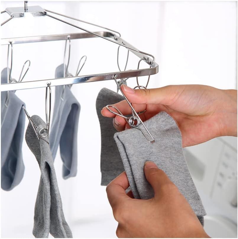 Stainless Steel Collapsible Drying Rack with 10 Clips