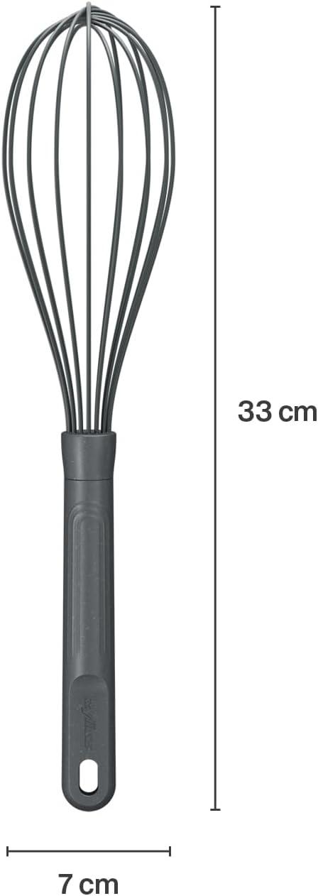 Beluga Gray Silicone Balloon Whisk with Ergonomic Handle