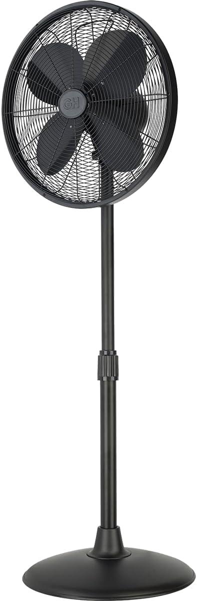 Good Housekeeping All-Metal 3-Speed 16" Oscillating Conference Room Pedestal Fan with Telescopic Height Adjustment (Multiple Finishes Available)