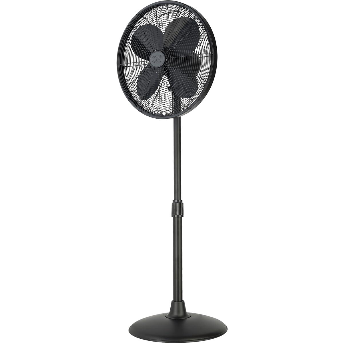 Good Housekeeping All-Metal 3-Speed 16" Oscillating Conference Room Pedestal Fan with Telescopic Height Adjustment (Multiple Finishes Available)