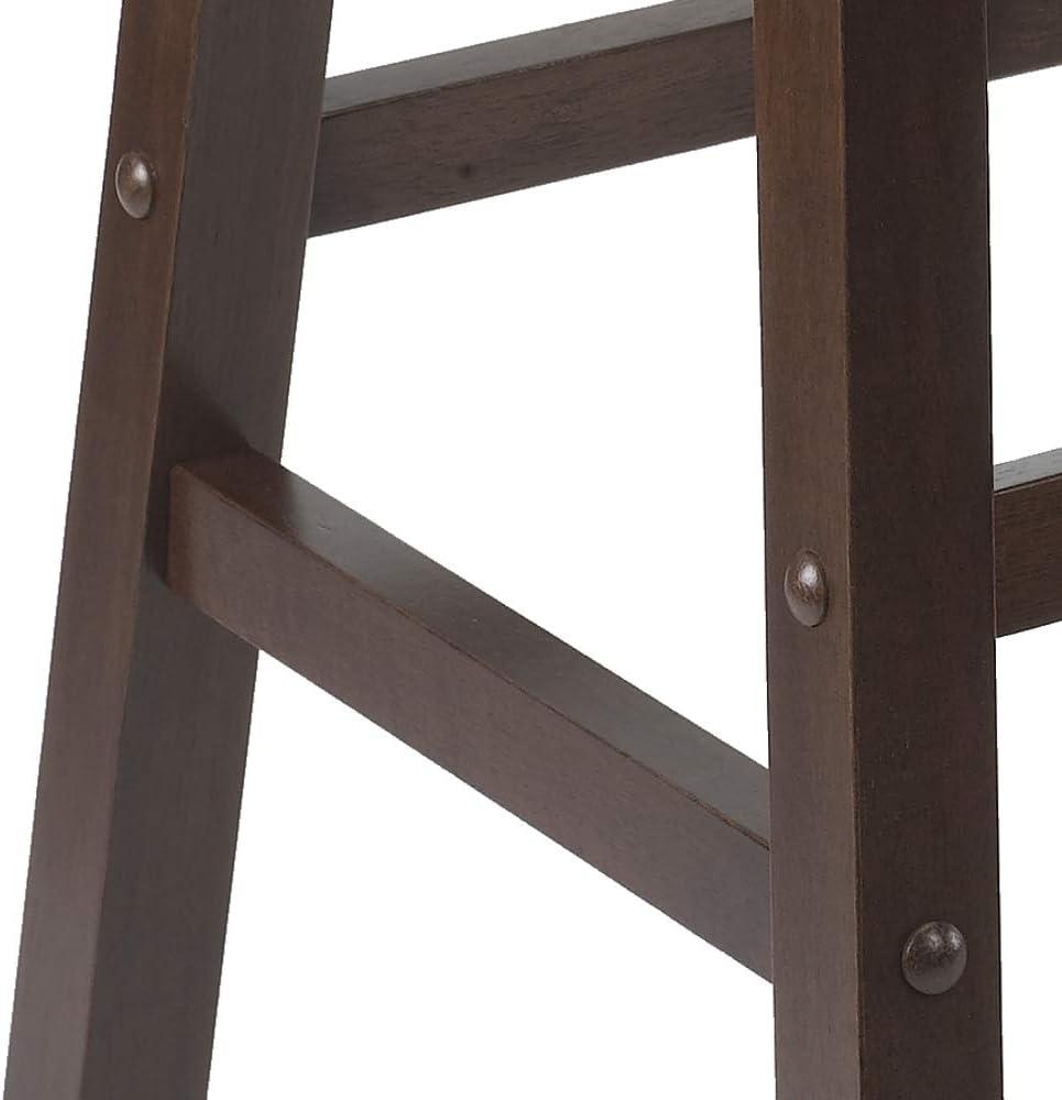 Winsome  Mona Cushion Saddle Seat Bar Stool Black & Walnut