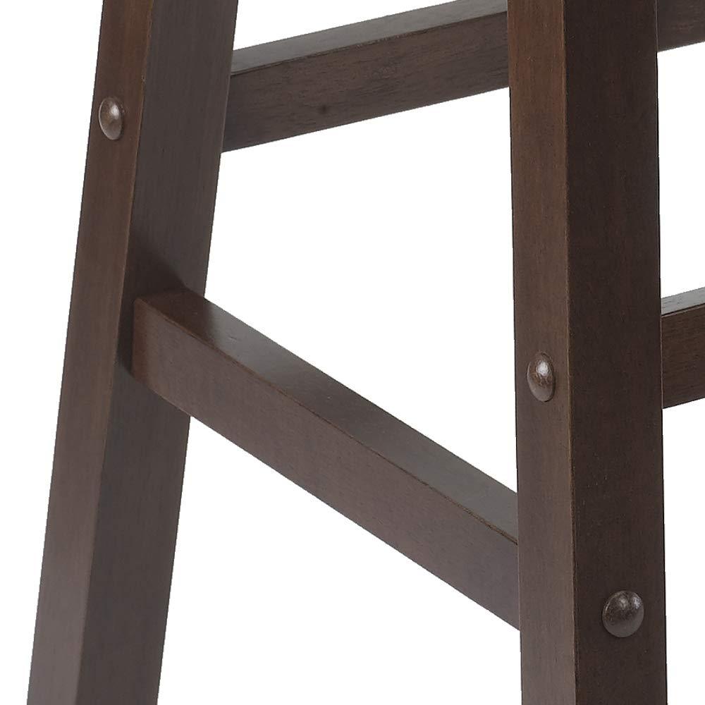 Winsome  Mona Cushion Saddle Seat Bar Stool Black & Walnut