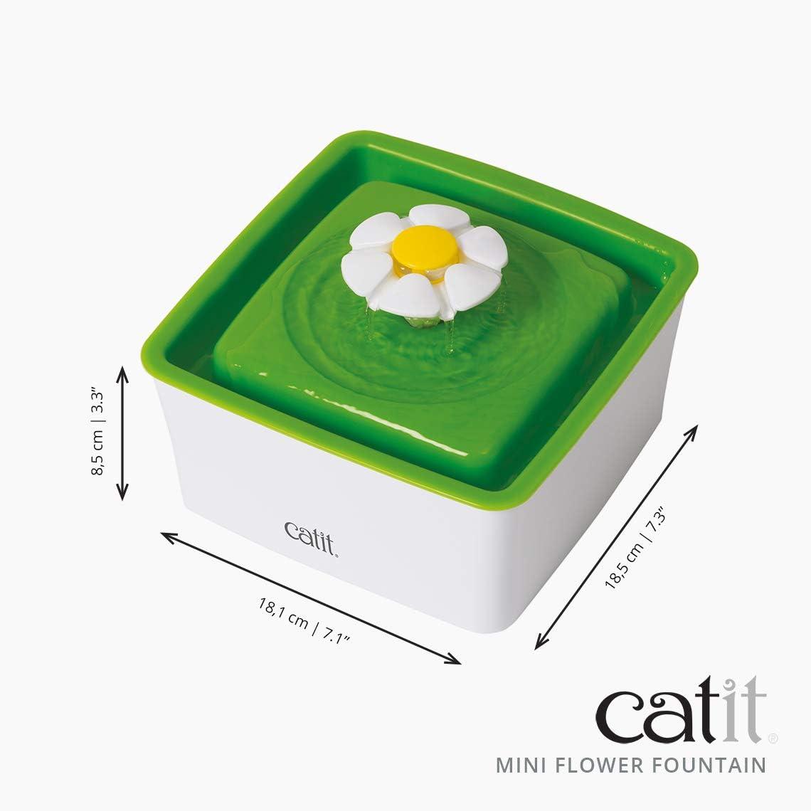 Green and White Mini Flower Cat Water Fountain