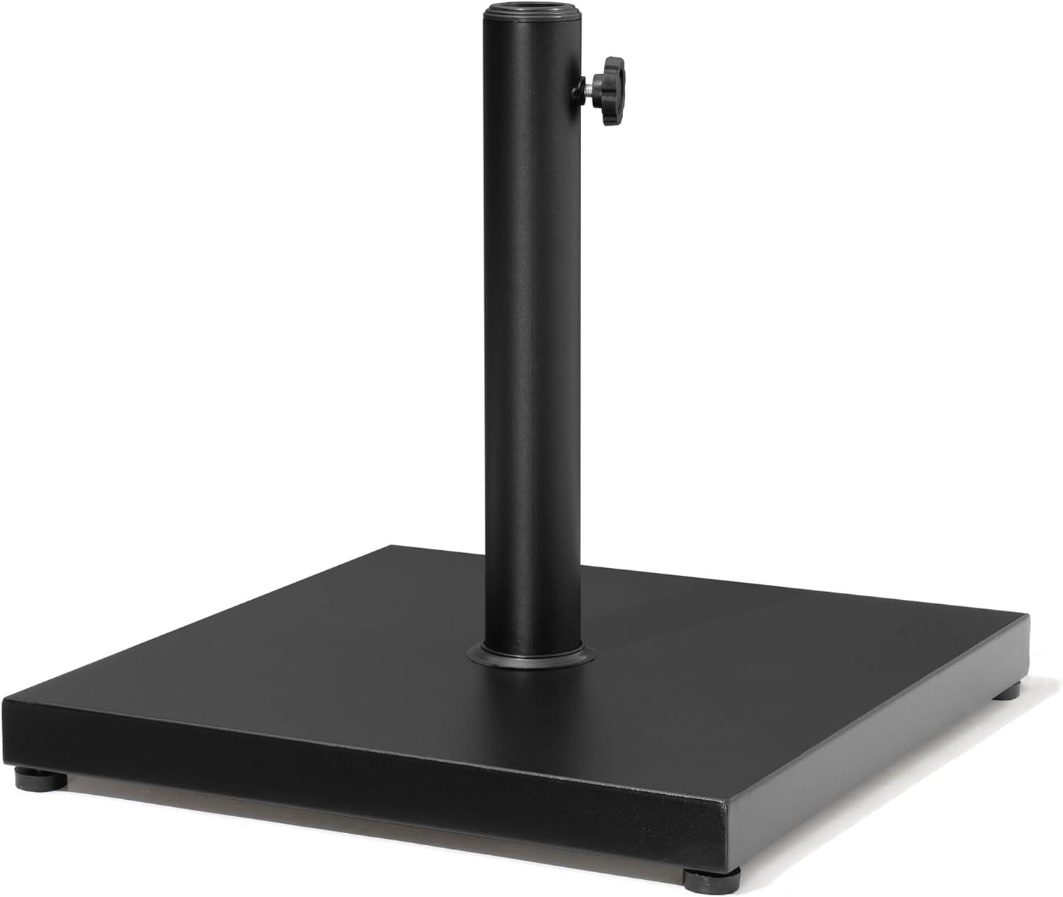 Heavy Duty Black Concrete and Steel Patio Umbrella Base Stand
