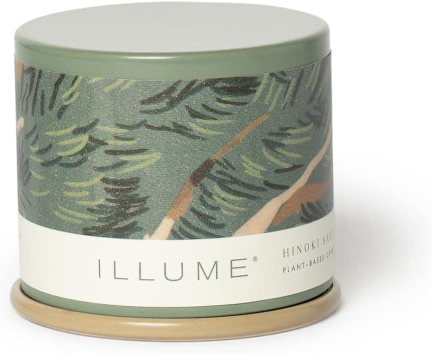 Green Hinoki Sage Scented Soy Candle in Tin