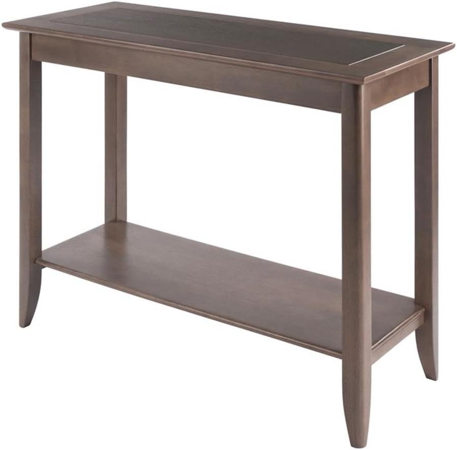 Santino Console Hall Table Oyster Gray - Winsome: Entryway Furniture with Shelf, Wood Veneer Sofa Table