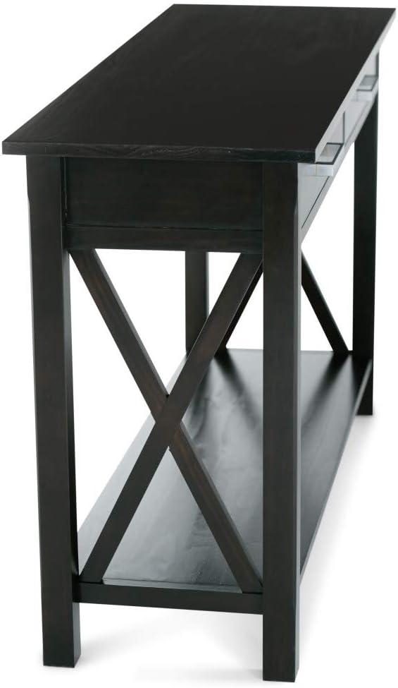 Simpli Home Kitchener 47"W Solid Wood Contemporary Storage Console Table with 2 Drawers and Bottom Storage Shelf