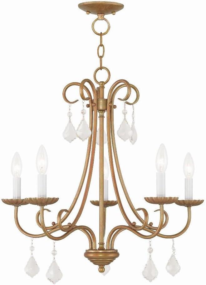 Livex Lighting 40875-05 Transitional Five Light Chandelier from Daphne Collection Finish, Polished Chrome, 22.25