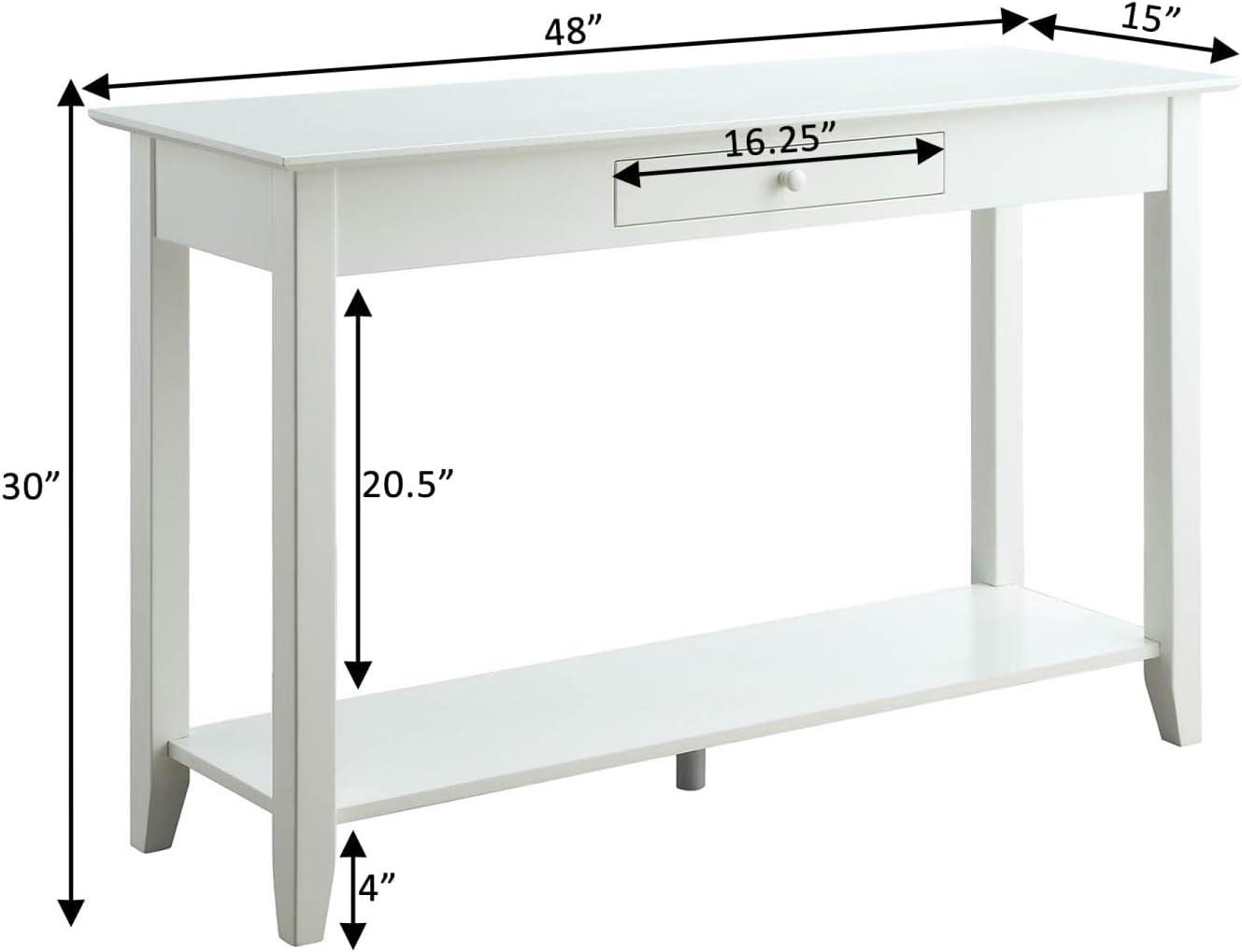 American Heritage Console Table with Drawer, White