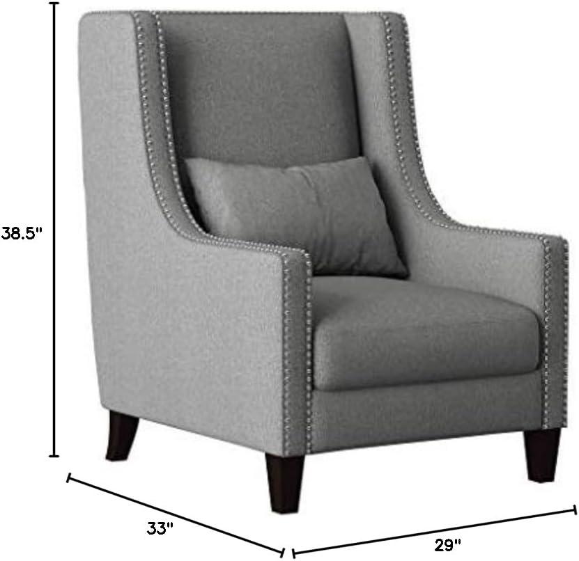 Lexicon Keller Upholstered Wingback Chair in Light Gray