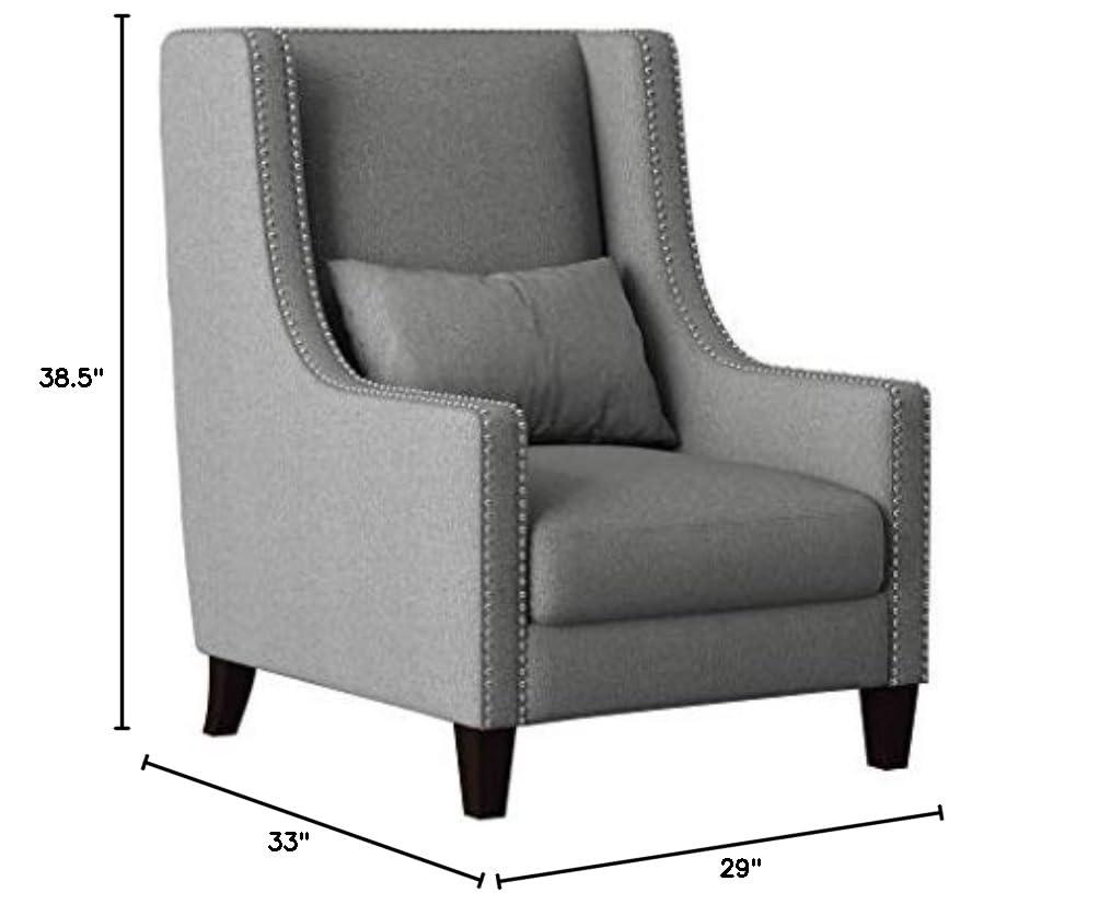 Lexicon Keller Upholstered Wingback Chair in Light Gray