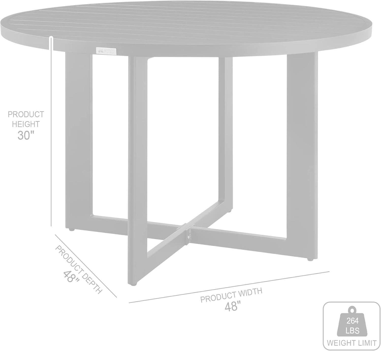 Grand Black Round Aluminum Outdoor Dining Table