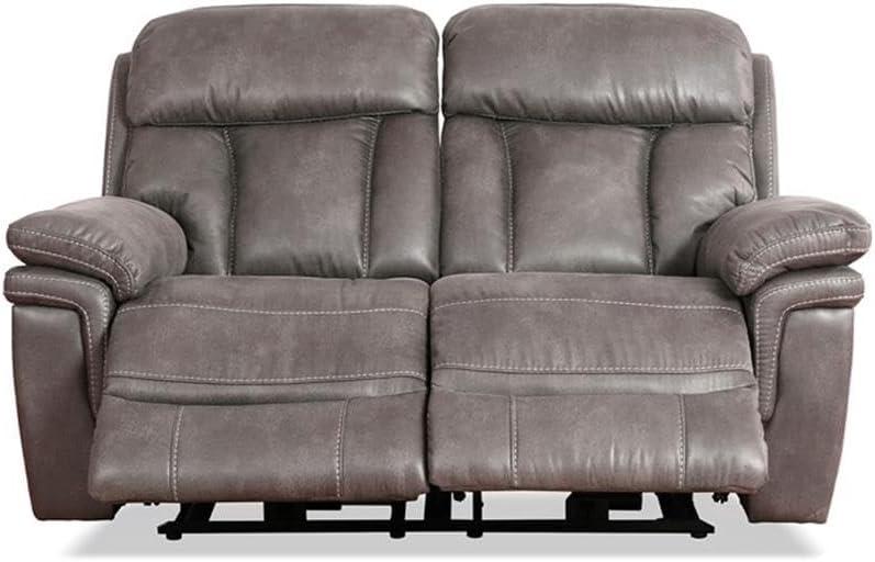 Estelle Power Loveseat in Gunmetal Fabric