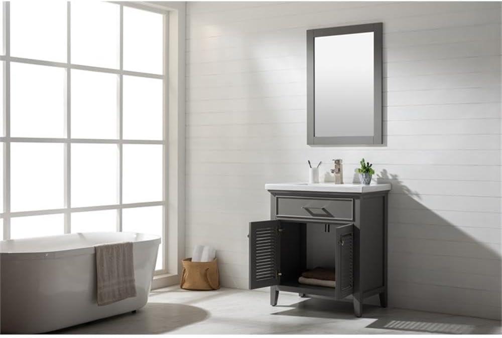 Cameron 30" Gray Wood Single Sink Bathroom Vanity