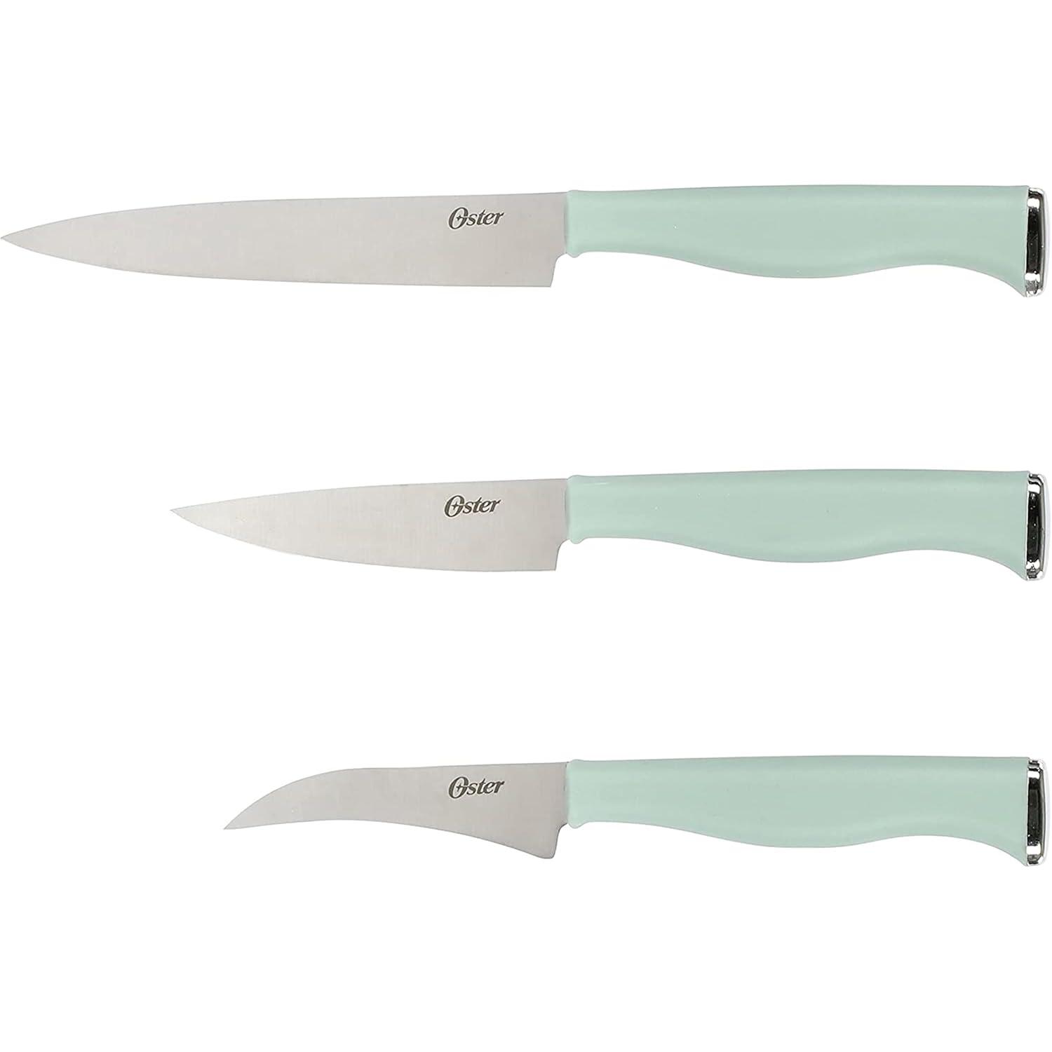 Oster 15 Piece Stainless Steel Blade Cutlery Set in Dark Blue