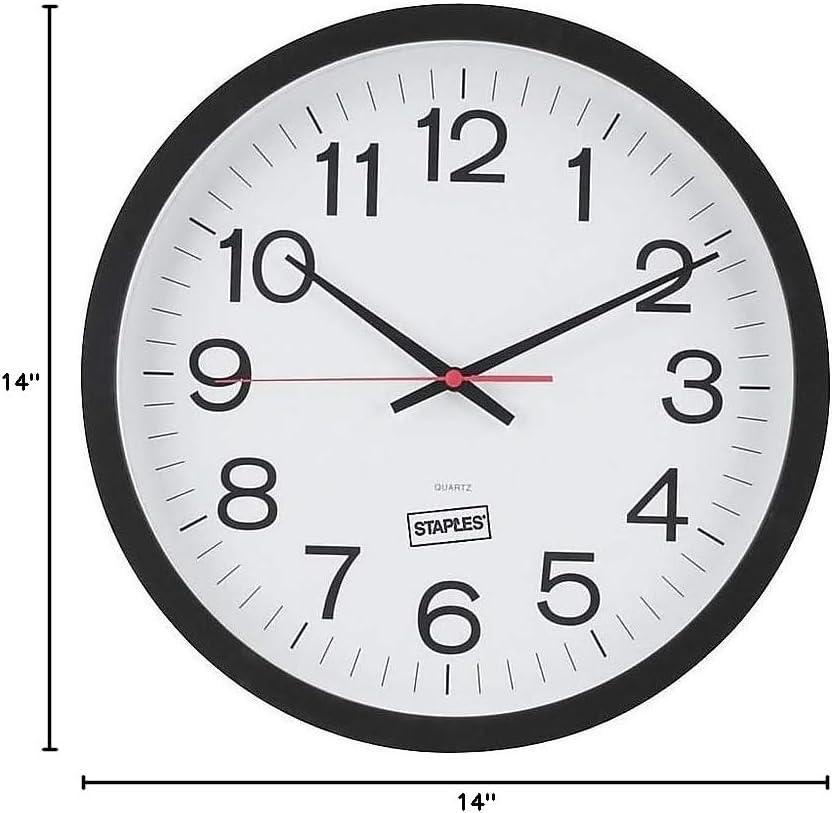 Staples Wall Clock Plastic 14" Dia. (18380) 812295