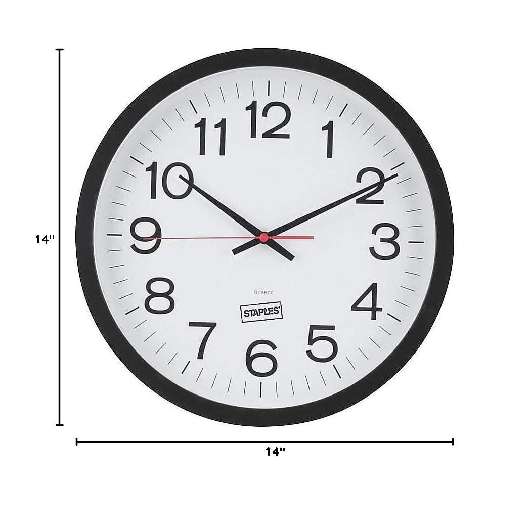 Staples Wall Clock Plastic 14" Dia. (18380) 812295