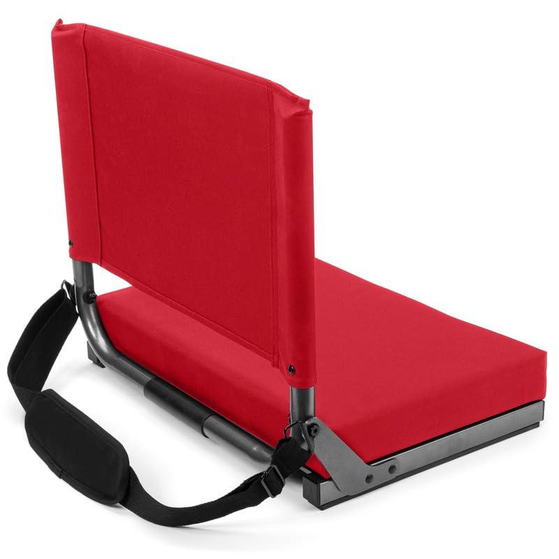 Cascade Mountain Tech Ultra-Padded Stadium Seat for Bleachers, Red