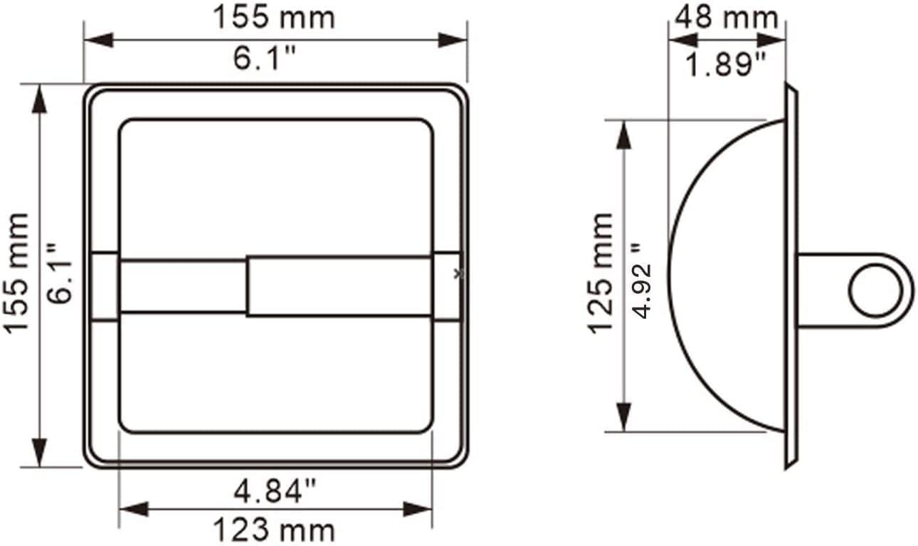 Matte White Recessed Stainless Steel Toilet Paper Holder