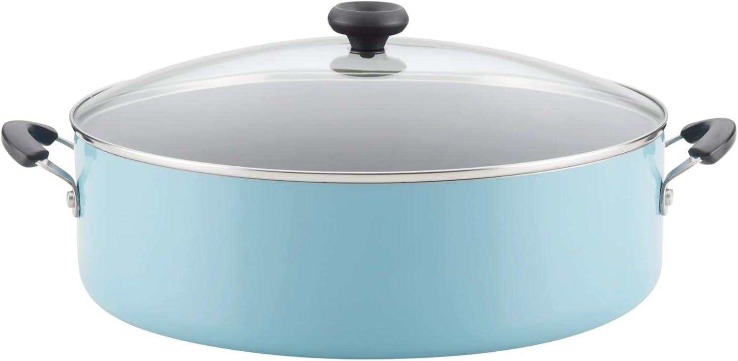Farberware Sartén Familiar Antiadherente Easy Clean de 14", Cocina Jumbo con Tapa, Aguamarina