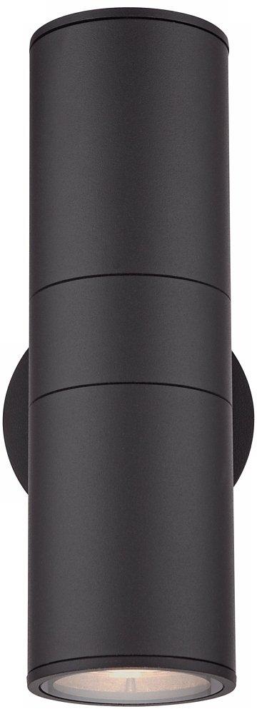 Possini Euro Design Ellis Modern Outdoor Wall Light Fixture Black Cylinder Up Down 11 3/4" for Post Exterior Light Barn Deck Post Light House Porch