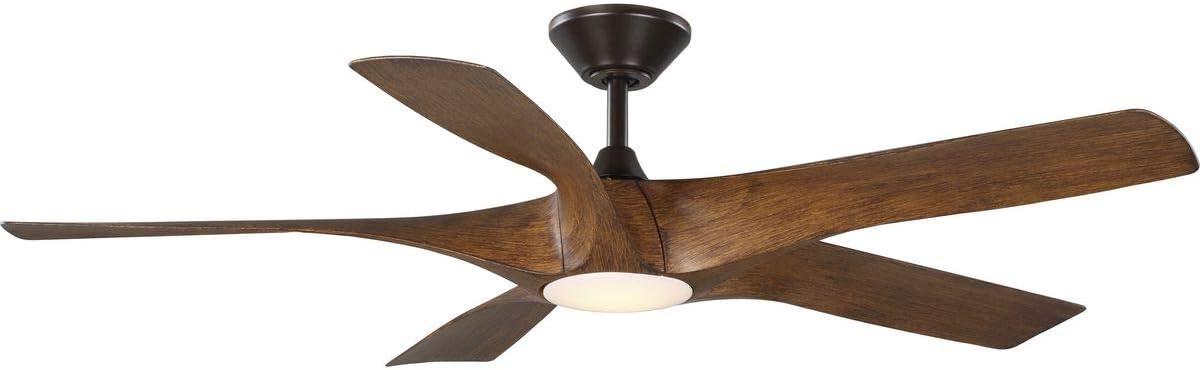 60'' Koa Woodgrain Smart Ceiling Fan with LED Light