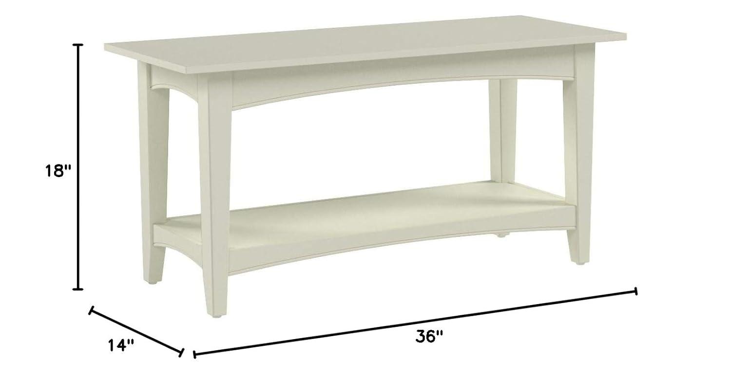 Shaker Cottage Bench with Shelf Sand - Alaterre Furniture: Hardwood Entryway Storage, Unupholstered Hallway Seat