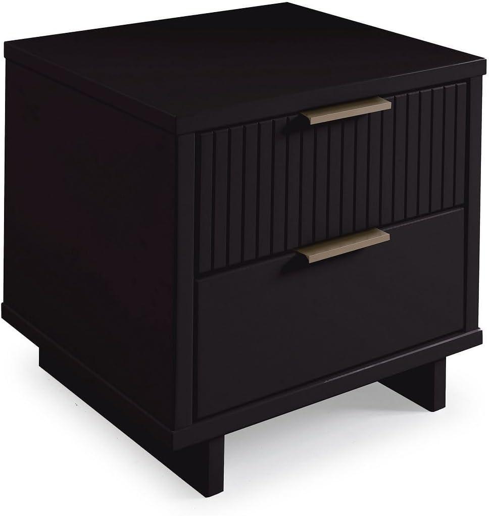 Granville Modern 2 Drawer Nightstand Light Gray - Manhattan Comfort: Soft Close, UV Finish, Metal Handles