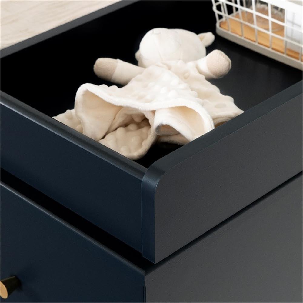 Maykoosh Rococo Radiance Changing Table With Drawers And Open Storage Navy Blue