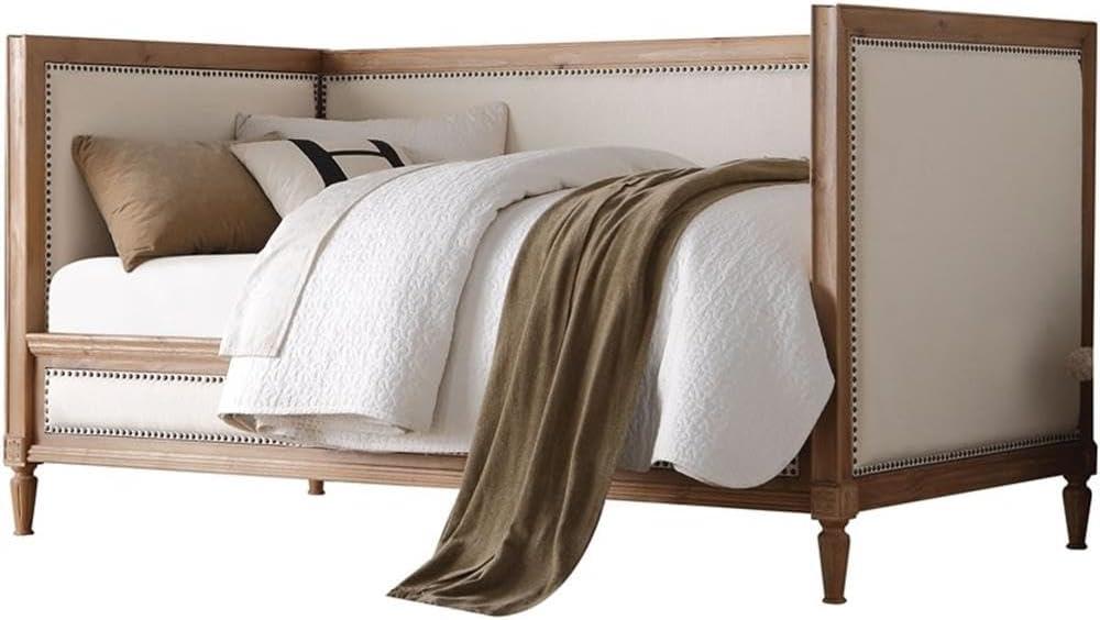 Acme Furniture Twin Charlton Bed Salvage Oak/Linen Cream