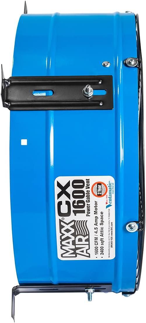 Maxx Air Professional Grade Gable Mount | Power Attic Ventilator, 2.6-Amp 60-Hz Motor and 14-Inch Blade | Quiet Home Attic Fan 1300 CFM | 1,850 SQ. FT. (Red)