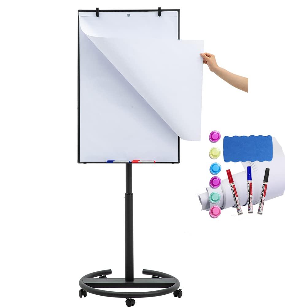 Adjustable Magnetic Whiteboard Easel with Tripod Stand and Flipchart