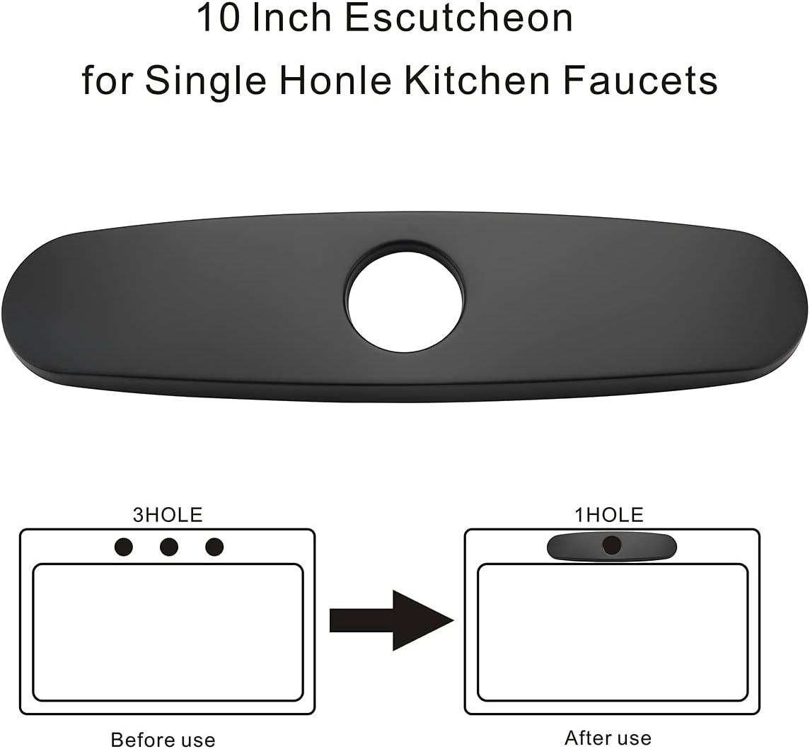 10-Inch Escutcheon Hole Covers In Stainless Steel , Suitable For 1 Or 3-Hole Bathroom Or Kitchen Sink Faucets