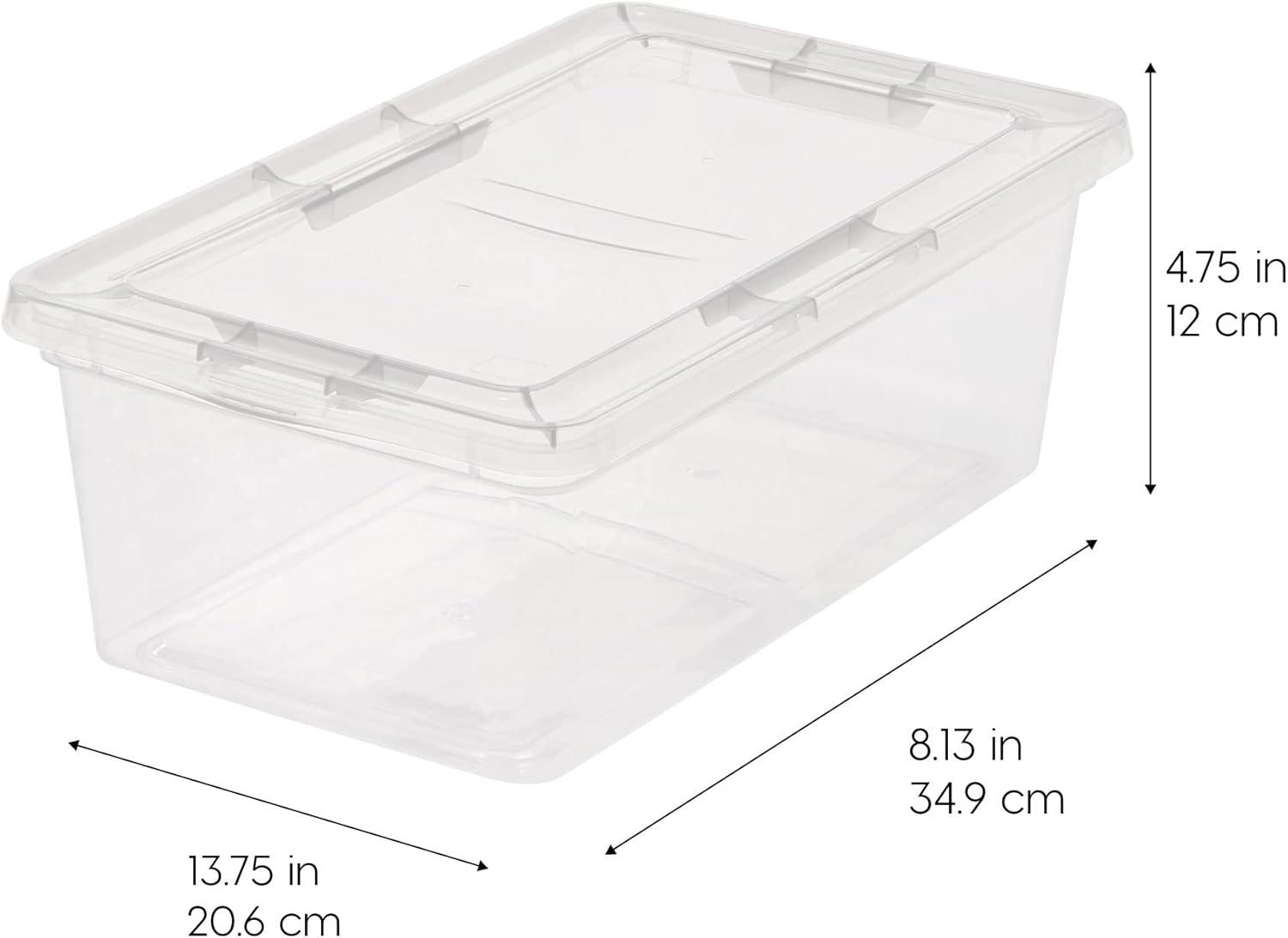 IRIS USA Plastic Stackable and Nestable Storage Bin Tote Organizing Container, Clear