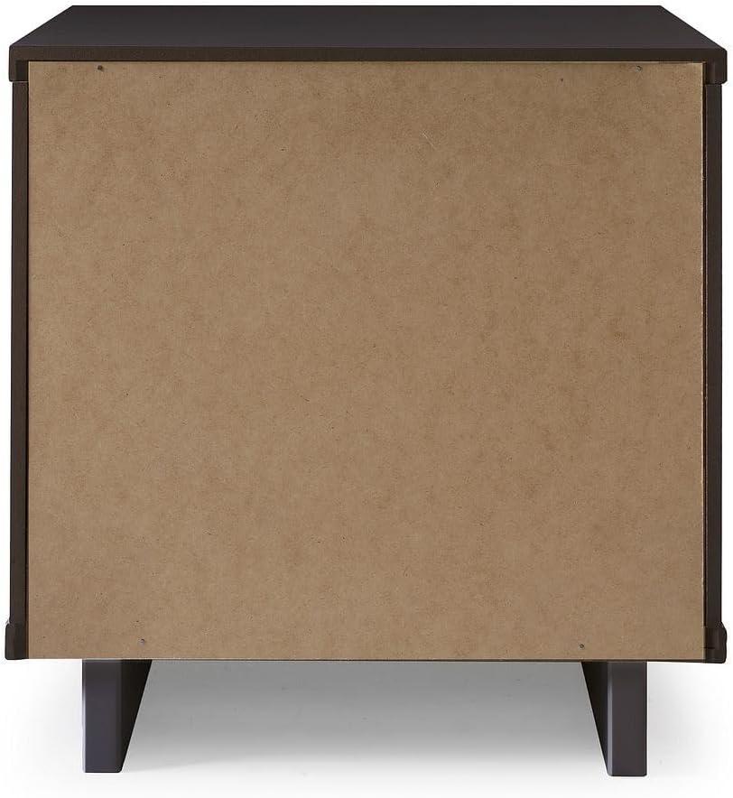 Manhattan Comfort Granville Modern 1 Drawer Nightstand Dark Gray : Bedroom Storage with Shelf, Wood Frame