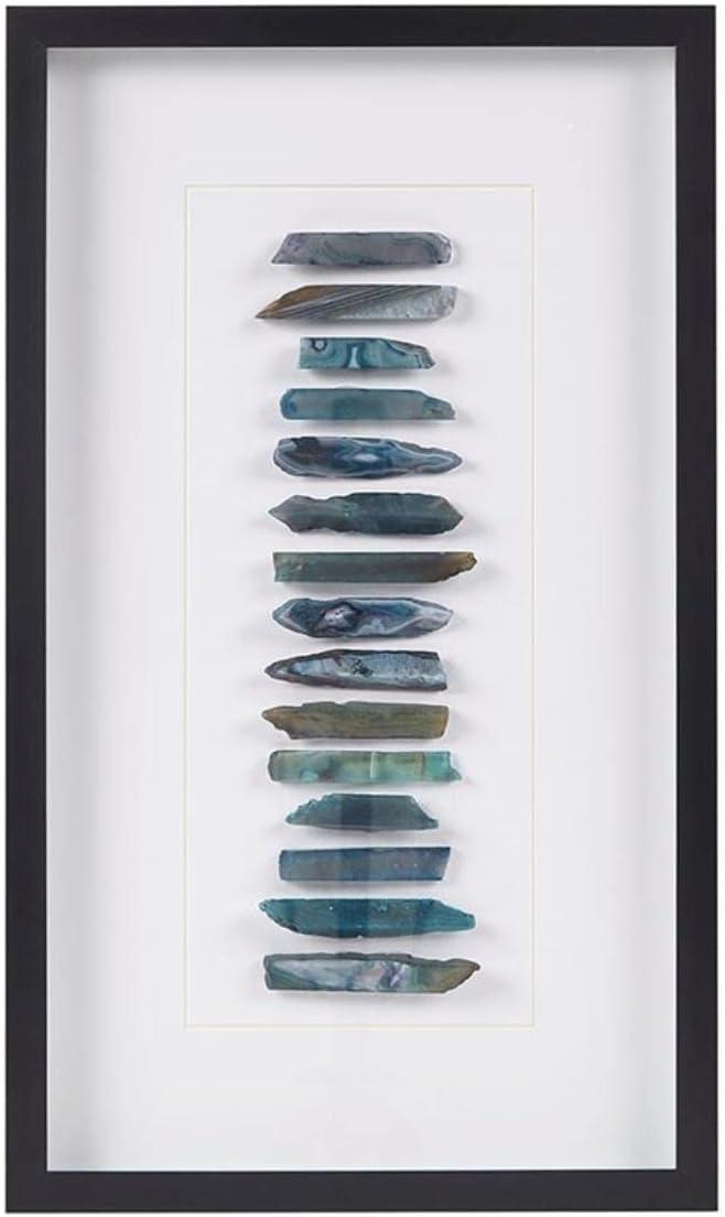 Cerulean Blue Agate Stones Framed Rectangular Shadowbox