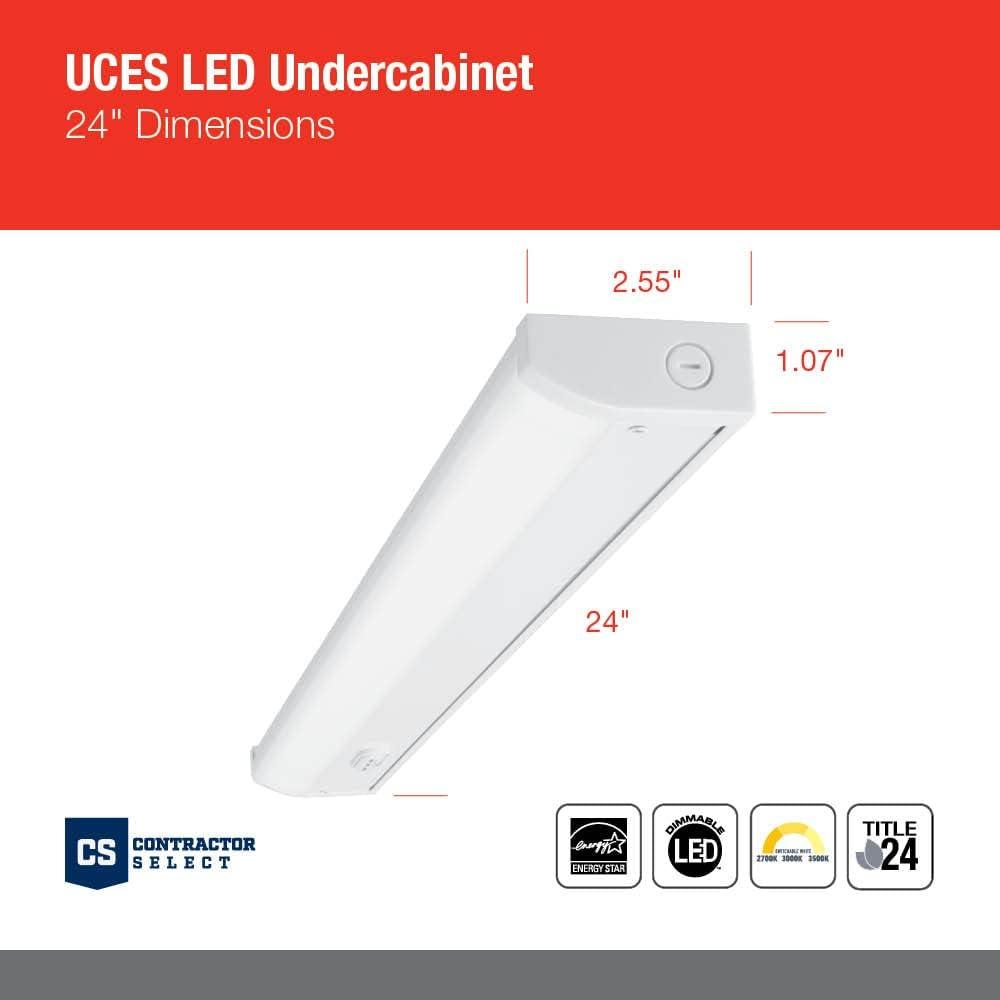 24-Inch White LED Undercabinet Strip Light with Switchable Color Temperature