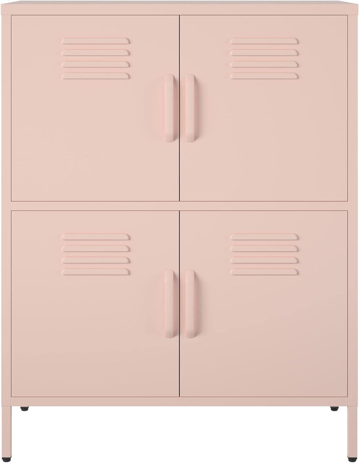 RealRooms Shadwick 4 Door Metal Locker Storage Cabinet