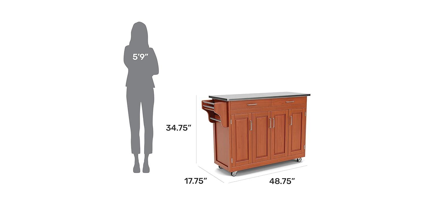 Homestyles Create-a-Cart Wood Rolling Kitchen Cart in Brown