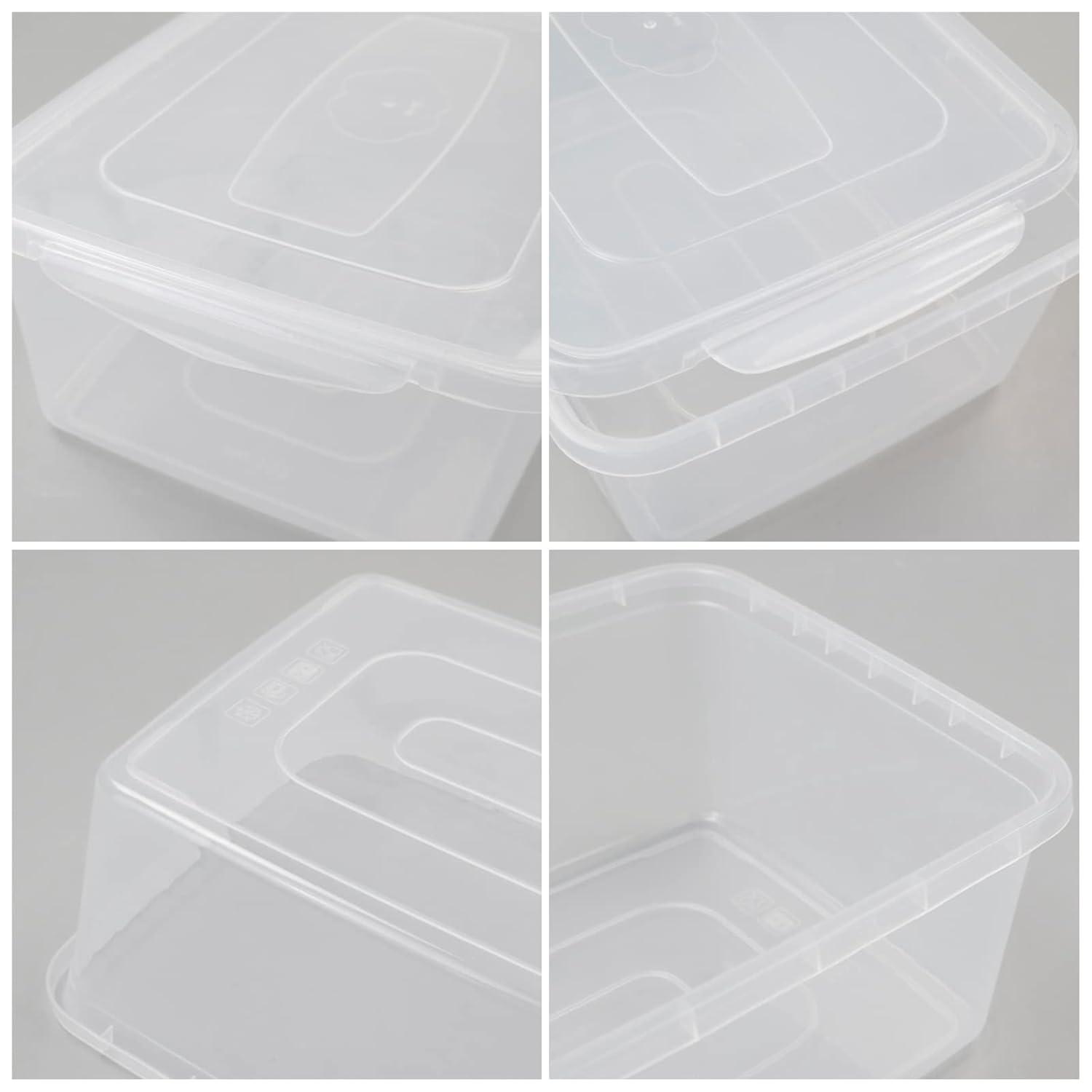 4-Pack 14 L Clear Dough Proofing Box, Food Pizza Storage Container