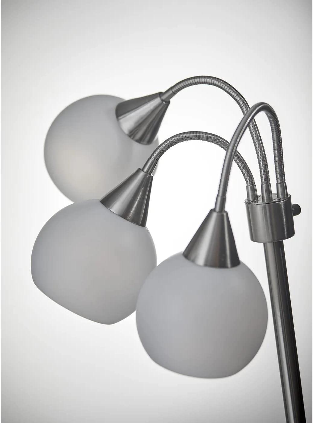 65.5" Phillip 3-Arm Floor Lamp Steel - Adesso: Modern Standing Light, ETL Listed, No Bulb Included