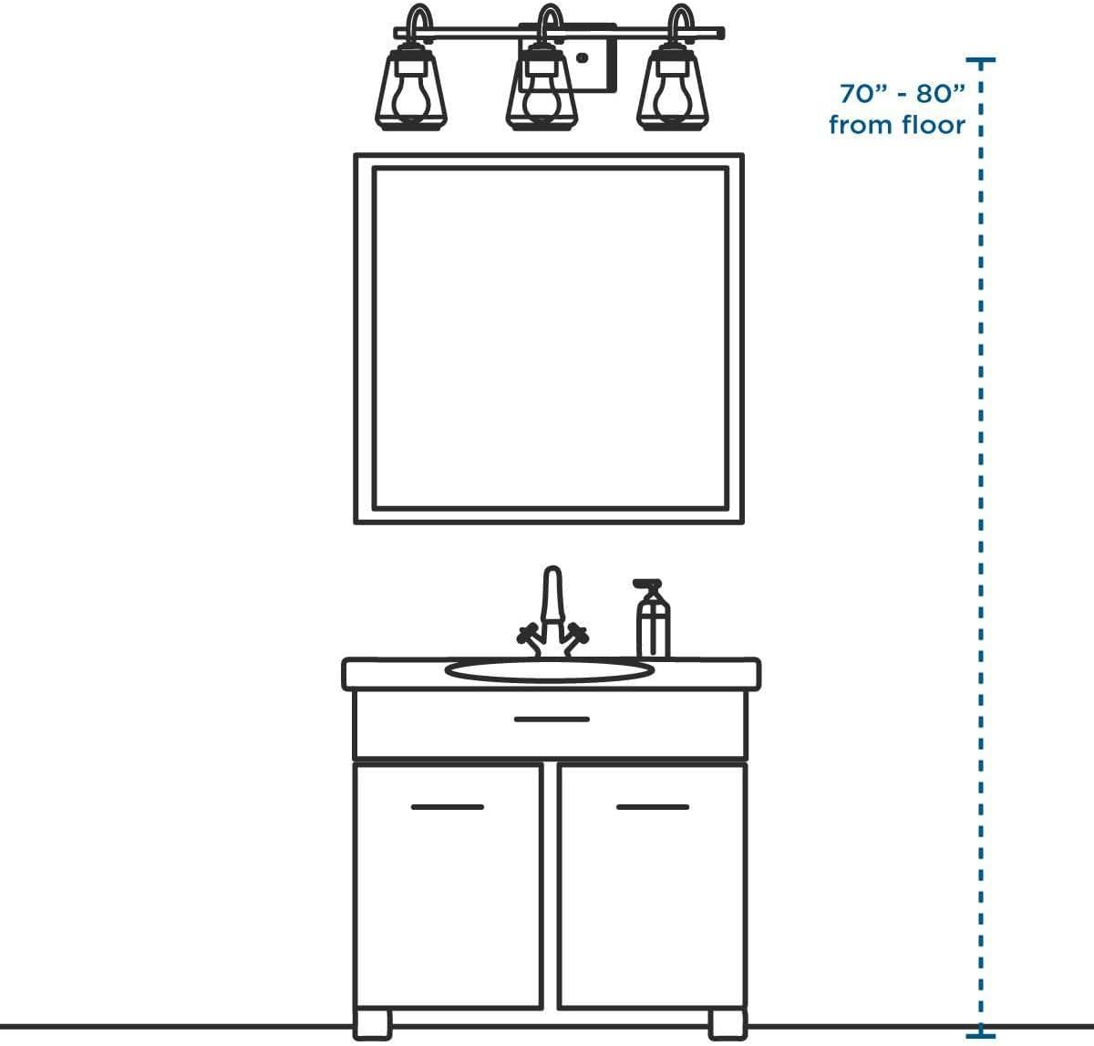 Progress Lighting Trinity 3-Light Bath Fixture, Brushed Nickel, Etched Glass Shades