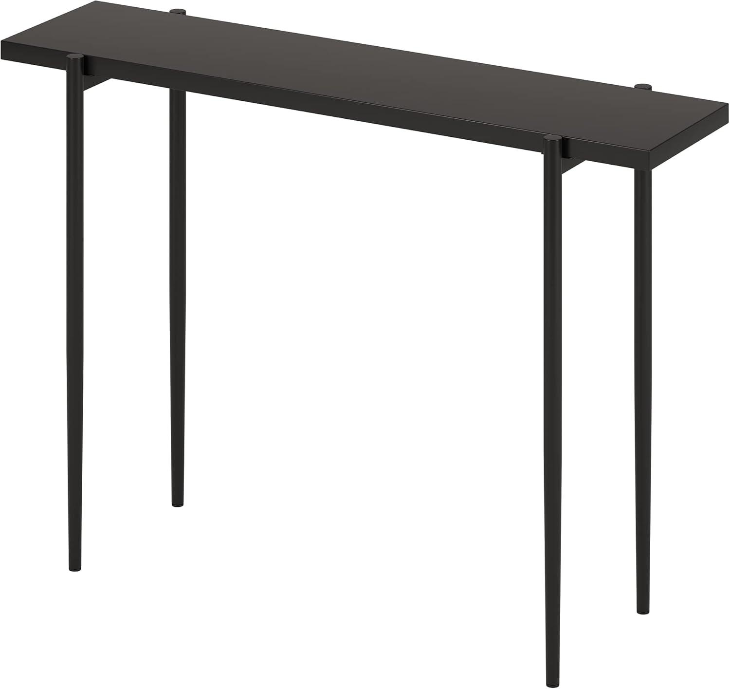 Evelyn&Zoe Wayne 42" Rectangular Console Table, Blackened Bronze