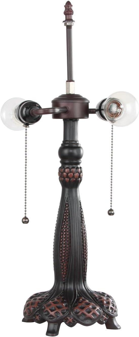 Chloe Lighting Empress Dragonfly 2-Light Glass Table Lamp in Multi-Color