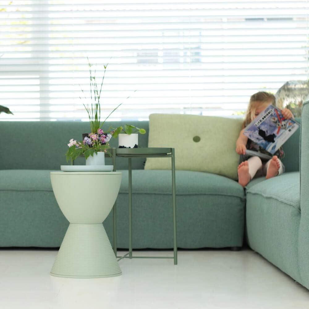 White Polypropylene Hourglass Stool with Ribbed Base