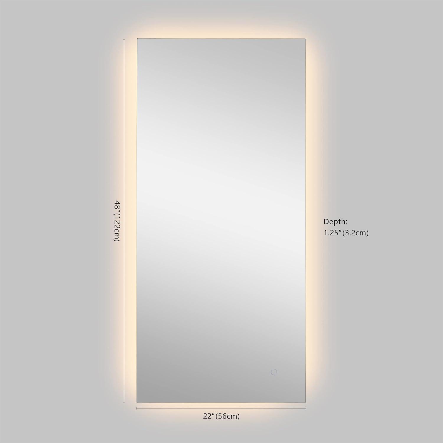 Nora Rectangular Frameless Anti-Fog Aluminum Back-lit Tri-color LED Bathroom Vanity Mirror with Smart Touch Control